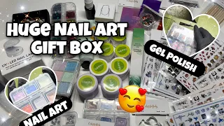 HUGE COLORFUL JULY NAIL ART GIFT BOX | *UNBOXING* | BEGINNER FRIENDLY NAIL PRODUCTS