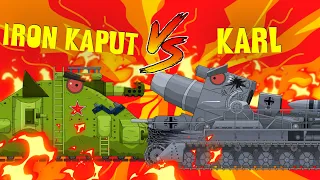 CARL vs. IRON KAPUT. Gladiator fights. Cartoons about tanks