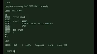 TOPS-10 hello world using Living Computers Museum remote access