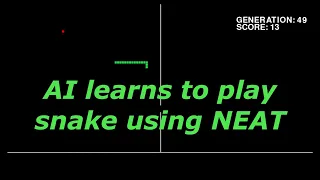 AI learns to play snake using NEAT part 1