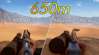 M1903 and Martini-Henry 650m bullet velocity comparison