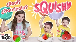 SQUISHY vs Real Food vs GOMINOLA!! // Familukis