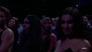 Lauren Jauregui Watching Camila Cabello Perform "Consequences" At AMAS 2018