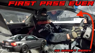 FIRST EVER PASS IN A RACECAR!!! HE WASNT READY!!!
