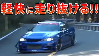 【速い】軽量化で旋回力を手に入れたR34 GT-Rでラーマン山田が峠を攻める！【VIDEO OPTION  切り抜き】