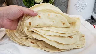 SOFT Flour Tortillas with 5 Ingredients! Step by Step recipe for perfect flour tortillas