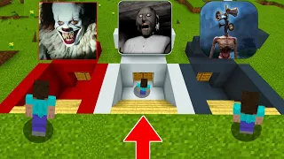 Minecraft :DON'T ENTER WRONG HOUSE 😱 SIREN HEAD,GRANNY, PENNYWISE