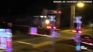 Watch: Train slams into SUV after officers rescue driver