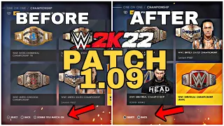 WWE 2K22 Patch 1.09 Universe Mode Double title Match Update