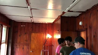 Priming and painting knotty pine ceilings and walls - FIXER UPPER house renovation PART 1