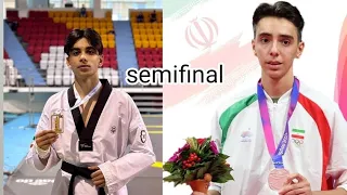 Mahdi Hajimouaei 🇮🇷VS Zandi Abolfazal🇮🇷 semifinal taekwondo fight at Asian taekwondo championship