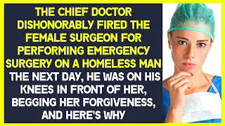 The chief doctor shamefully fired a female surgeon for operating on a homeless man in his clinic