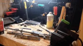 Part 2: WASR 10/63 AK-47 AKM BUILD sand blasting, moly resin, and baking by Burris Arms