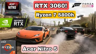 Forza Horizon 5 / RTX 3060 LAPTOP + RYZEN 7 5800H / GAMING TEST ACER NITRO 5! / [MAX SETTINGS!]