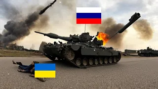 TODAY! Massacre Occurs! LEOPARD 2A6 crew ambushes & blows up Russian T-90SM & T-72 tanks in Donetsk|