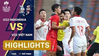 Highlights | U22 INDONESIA vs U22 VIỆT NAM | 90 phút kịch tính, cay đắng phút bù giờ | SEA Games 32