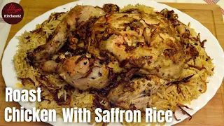 Persian Style Roast Chicken With  Saffron Rice.Delicious Dish for All