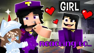 Reacting to purple guy vs purple girl NOT MY VIDEO! @ZAMination Please sub to them FT MY VOICE!!??