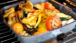 Grilled vegetables baked in the oven [as well as a simple marinade recipe]