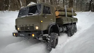 Камаз на Радиоуправлении...Тест по Снегу с Полной Загрузкой