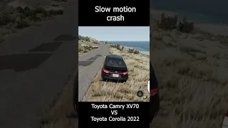 Slow-motion CRASH | Toyota Camry XV70 VS Toyota Corolla 2022 | BeamNG.Drive #shorts