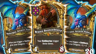 We got SIX Kalecgos AND A Golden Brann! | Hearthstone Battlegrounds