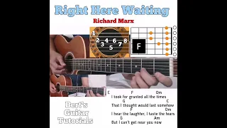 Right Here Waiting - Richard Marx guitar chords w/ lyrics & plucking tutorial