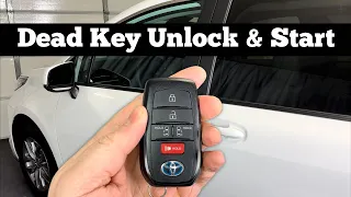 2021 - 2023 Toyota Sienna - How to Unlock, Open & Start With Dead Remote Key Fob Battery Not Working