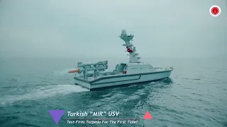 Turkish “MIR” USV Test-Fires Torpedo For The First Time #turkey #türkiye