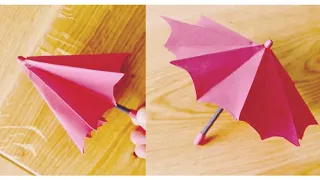 paper umbrella making. paper art and craft ideas.