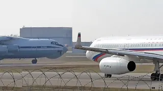 Tu-214 and two IL-76s one after the other. Vnukovo Airport 2019