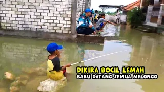 Semua pemancing senior dihabisi bocil ini di spot banjiran