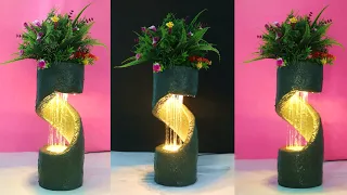 DIY Tabletop water fountain made from waste materials at home|art and craft|पाइप से बना पानी फव्वारा