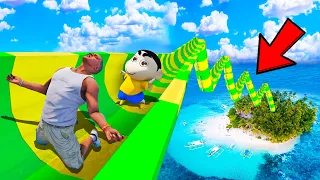SHINCHAN AND FRANKLIN TRIED THE MASSIVE DEEPEST WATER SLIDE ON AN ISLAND IN GTA 5