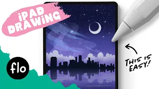 You Can Draw This CITY SKYLINE at NIGHT in PROCREATE