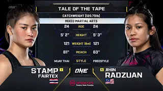 Stamp Fairtex vs. Jihin Radzuan | ONE Championship Full Fight