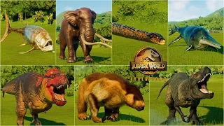 ALL 19 NEW DINOSAUR SPECIES, REPTILES and PREHISTORIC ANIMALS INTRO in JWE2 | MODS