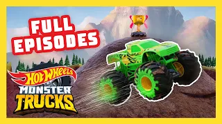 RINGS OF FIRE, MUDSLIDES, AND MORE CHALLENGES! 😵 | Monster Trucks Island | @HotWheels