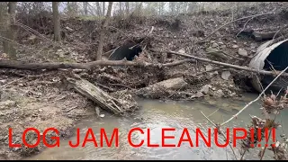 unclogging of log jam/low water bridges 3/7/23