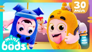 Giant Painting Disaster | Minibods | Mini Oddbods | Baby Oddbods | Funny Cartoons For Kids