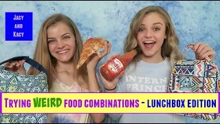 Trying WEIRD Food Combinations that People LOVE! ~ Back to School Lunchbox Edition ~ Jacy and Kacy