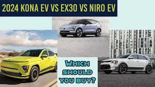 2024 Hyundai Kona Electric vs Volvo EX30 vs Kia Niro EV: Which Should You Buy?