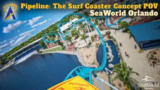 Pipeline: The Surf Coaster – Full Front-Row Concept POV at SeaWorld Orlando