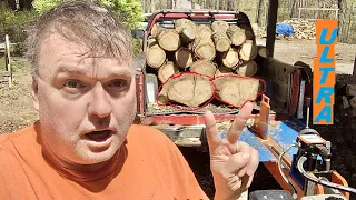 FIREWOOD | Can Eastonmade Ultra split two large “double barrel” white oak blocks?