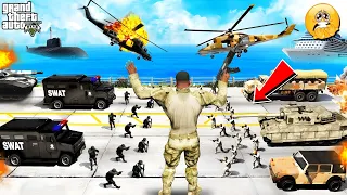 Franklin & Shinchan Fight in War With Police Vs Army in GTA 5 || Gta 5 Tamil
