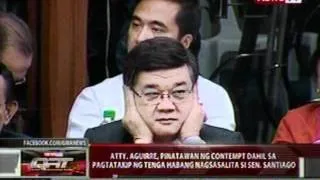 QRT: Atty. Aguirre, pinatawan ng contempt dahil sa pagtakip ng tenga