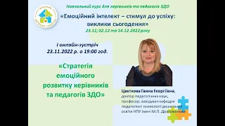 Вебінар. Стратегія емоційного розвитку керівників та педагогів ЗДО