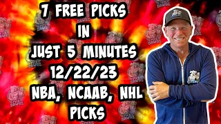 NBA, NCAAB, NHL Best Bets for Today Picks & Predictions Friday 12/22/23 | 7 Picks in 5 Minutes