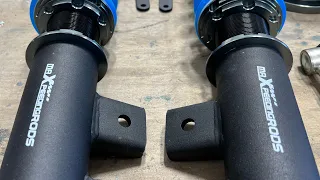 Custom Tesla 24 point adjustable coilover installation DIY. Parts provided by Maxpeedingrods