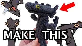 STEP 1 Dancing Toothless Meme Crochet Amigurumi Tutorial Right-handed version